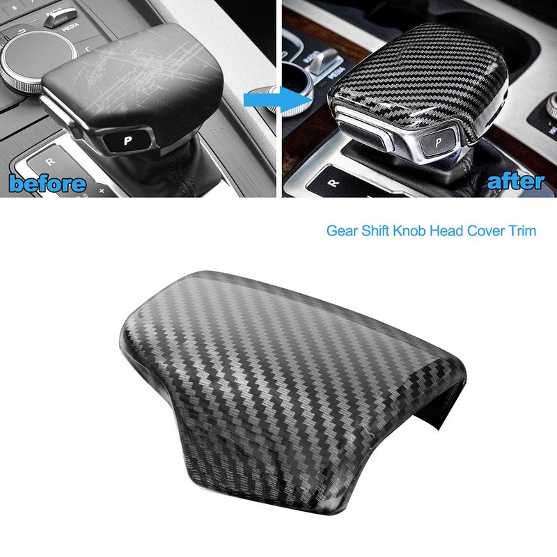 JINZHAO Sport Style Carbon Fiber Print Gear Shift Knob Cover Trim Replacement for Au-di A4 S4 2017-2023 /A4 allroad 2017-2022/ A5 S5 2017-2023/ Q5 2017-2023/SQ5 2018-2023/ Q7 2017-2019/ - Image 2